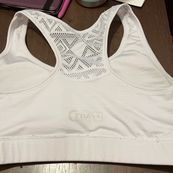 I am selling a white zyia bomber bra size small - Picture 3 of 9